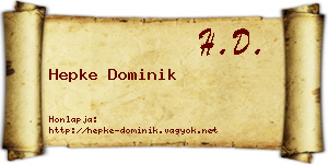 Hepke Dominik névjegykártya